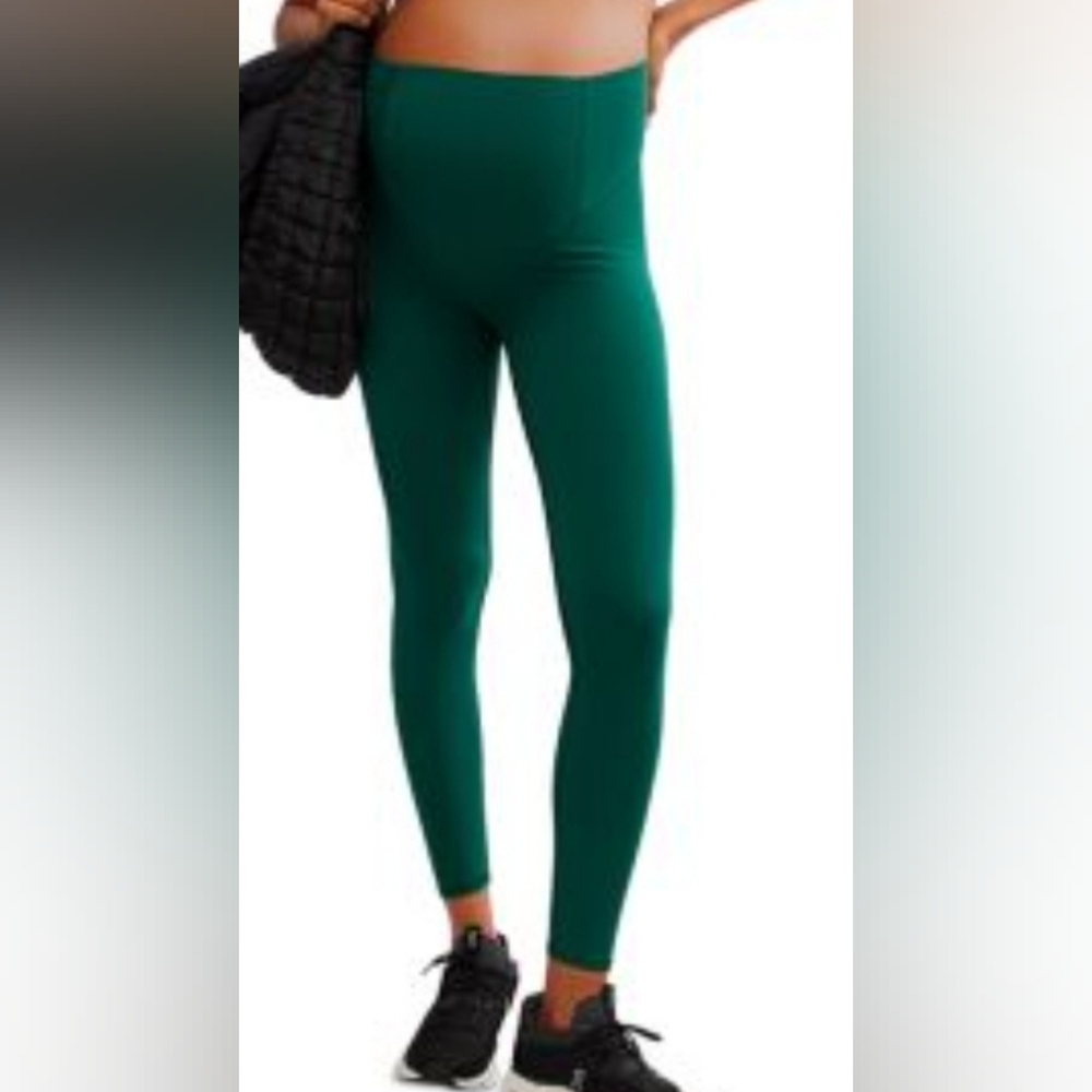 Free People High-Waist Emerald Green Leggings (maternity)